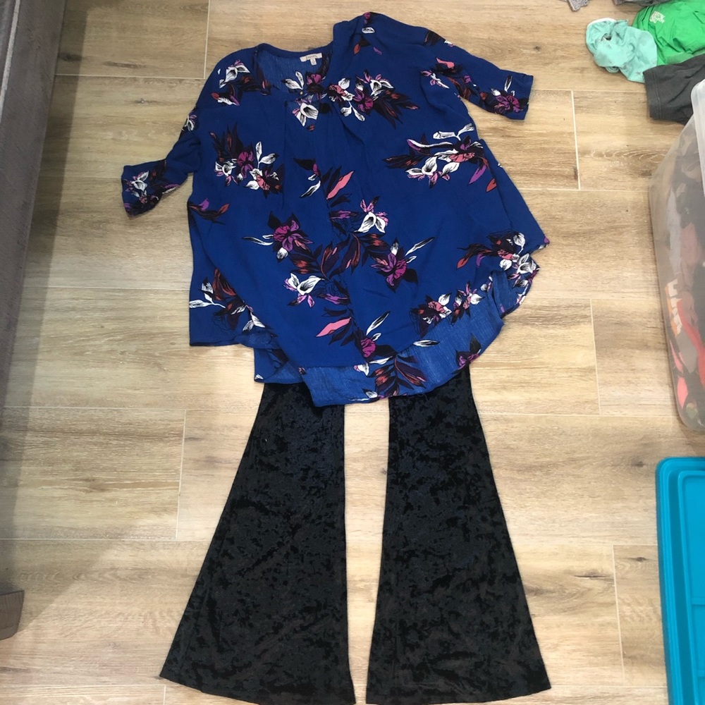 Velvet bell bottoms